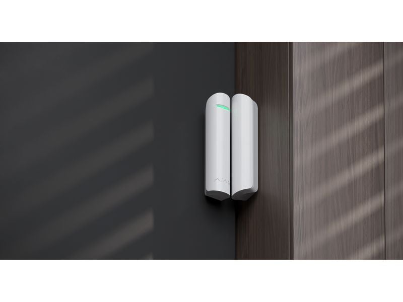 AJAX Öffnungsmelder Baseline DoorProtect Plus Jeweller Weis Kabelloser Magnetkontakt mit Erschütterungs- und Neigungssensoren