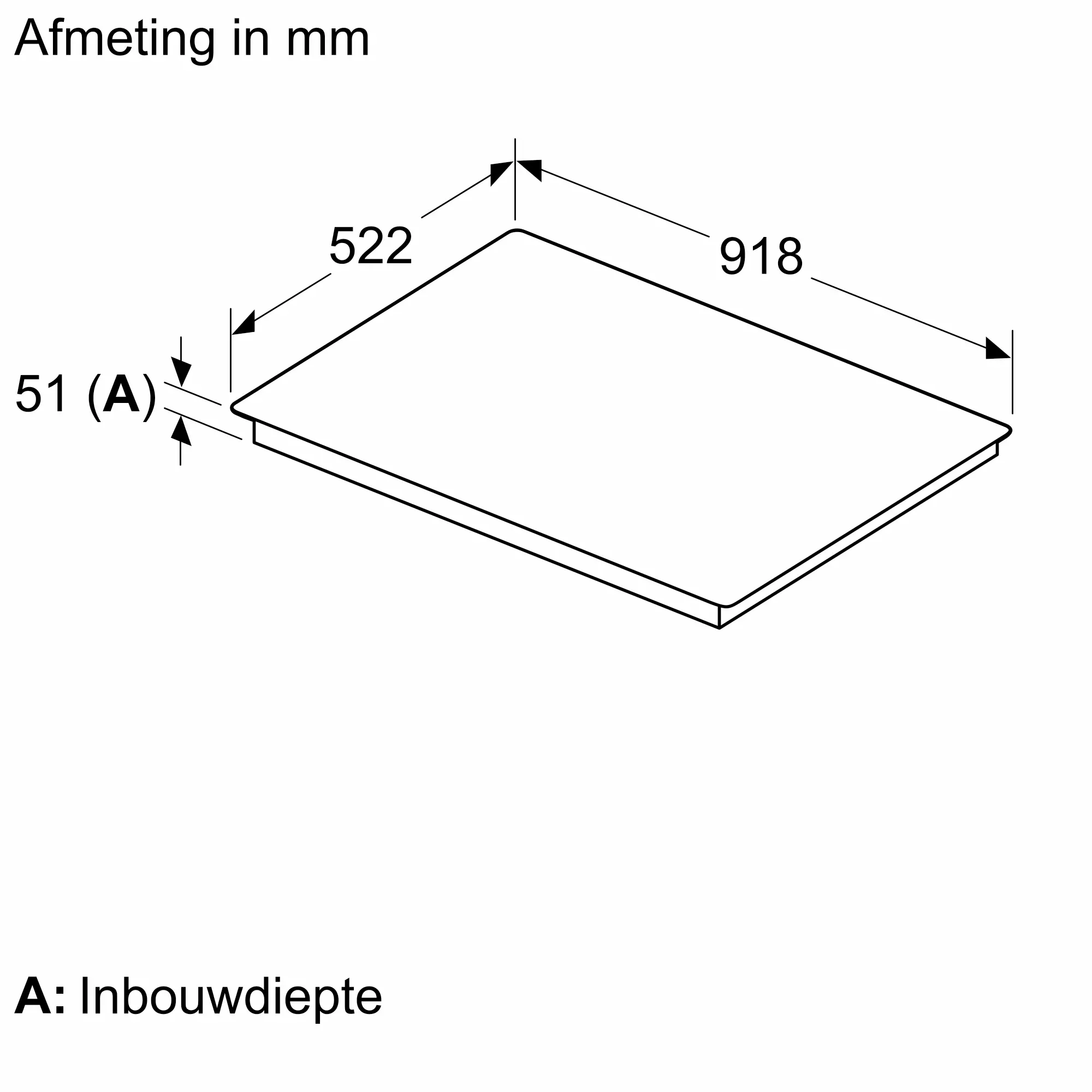 Serie 6 Inductiekookplaat 90 cm opbouwmontage zonder rand