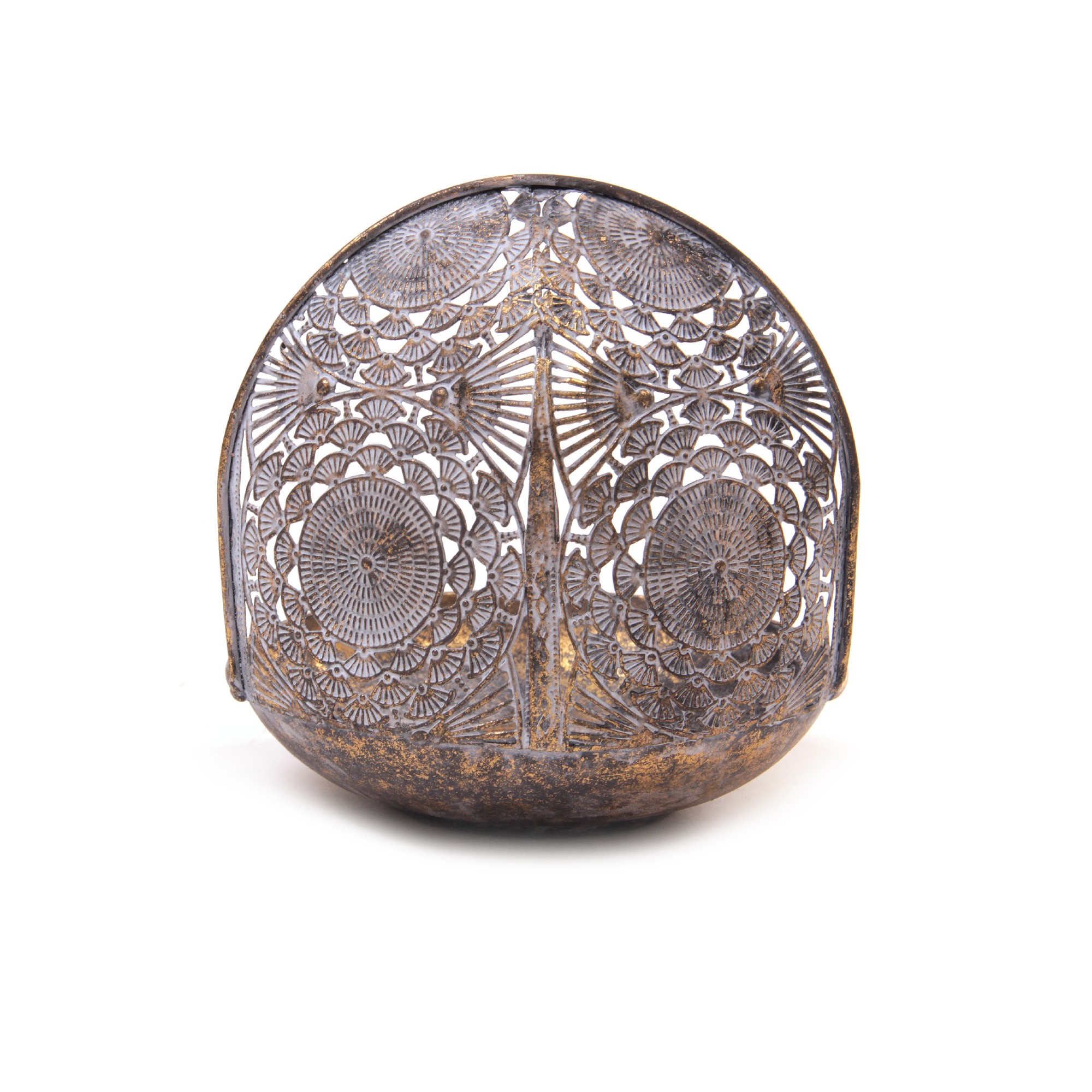 Laterne 'Cesnelle', antik gold, Ø 16 cm, H 16 cm von fischer's lagerhaus