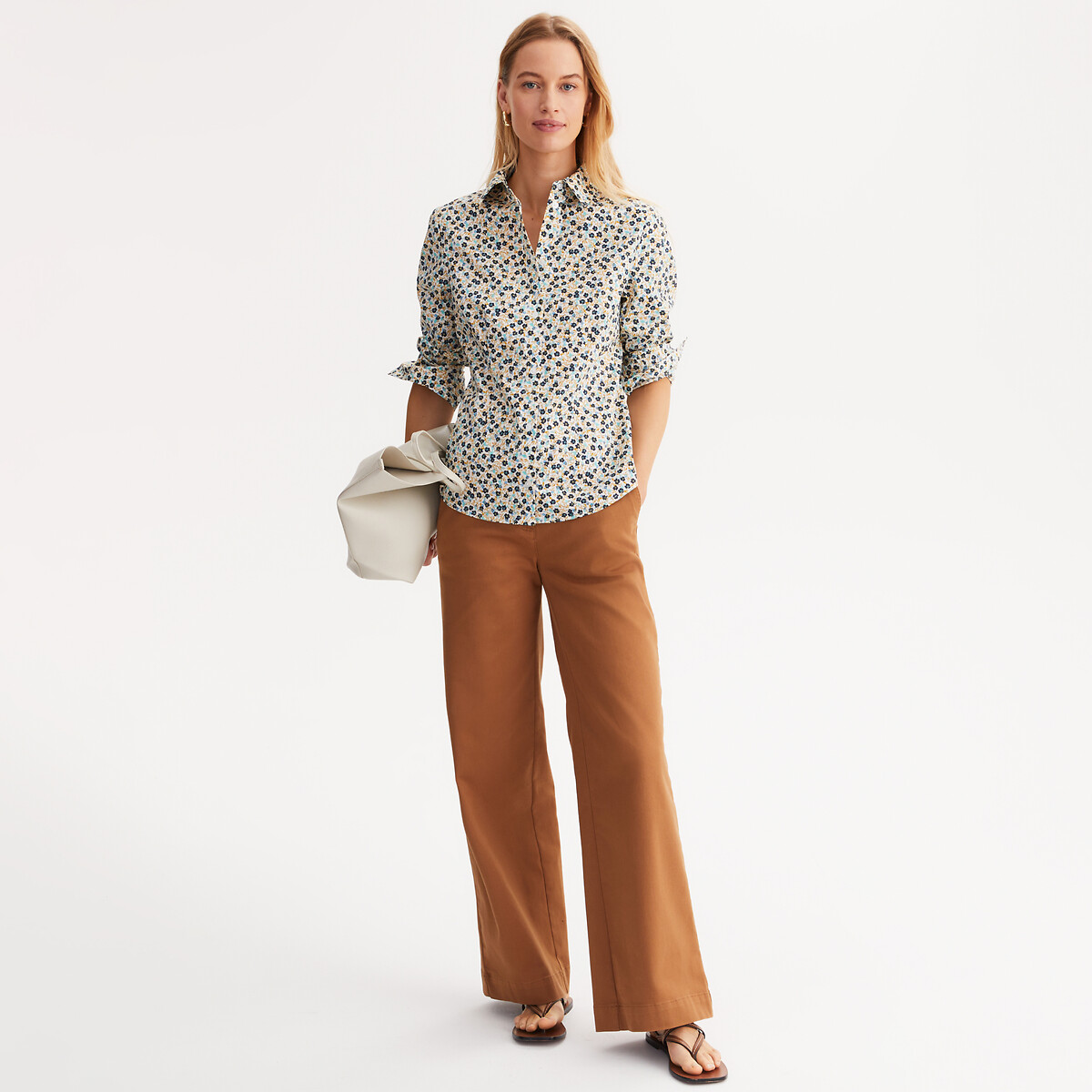 ANNE WEYBURN<br>Camisa com estampa floral e mangas compridas