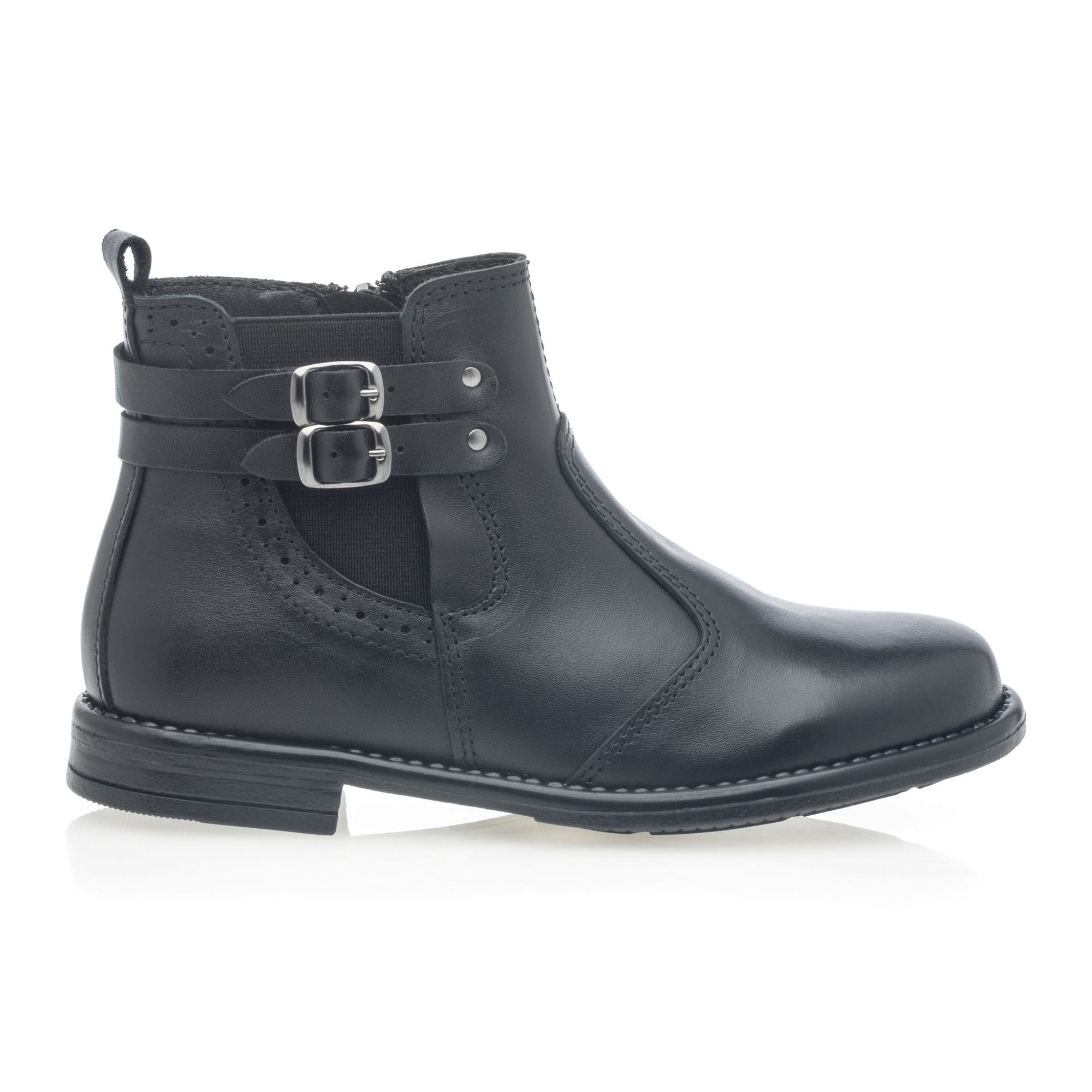 Bottines Fille en cuir noir