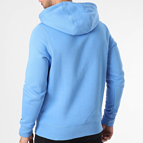 Sweat Capuche Tommy Logo 1599 Bleu Clair