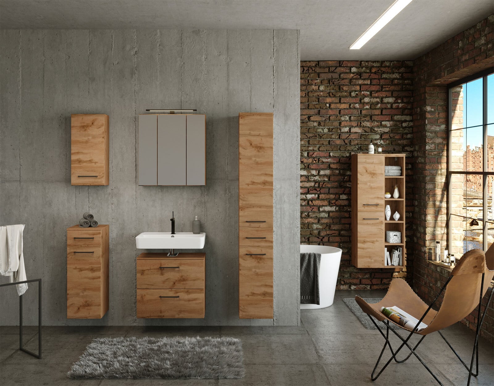 Bad-Unterschrank LIMBURG braun 30cm
