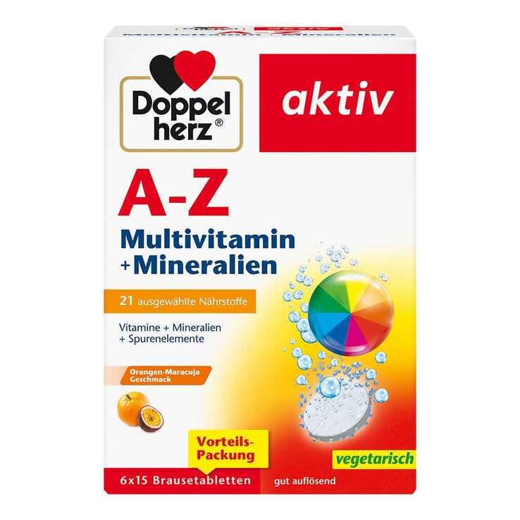 Doppelherz A-Z Multivitamin + Mineralien Brausetabletten , 6X15 St