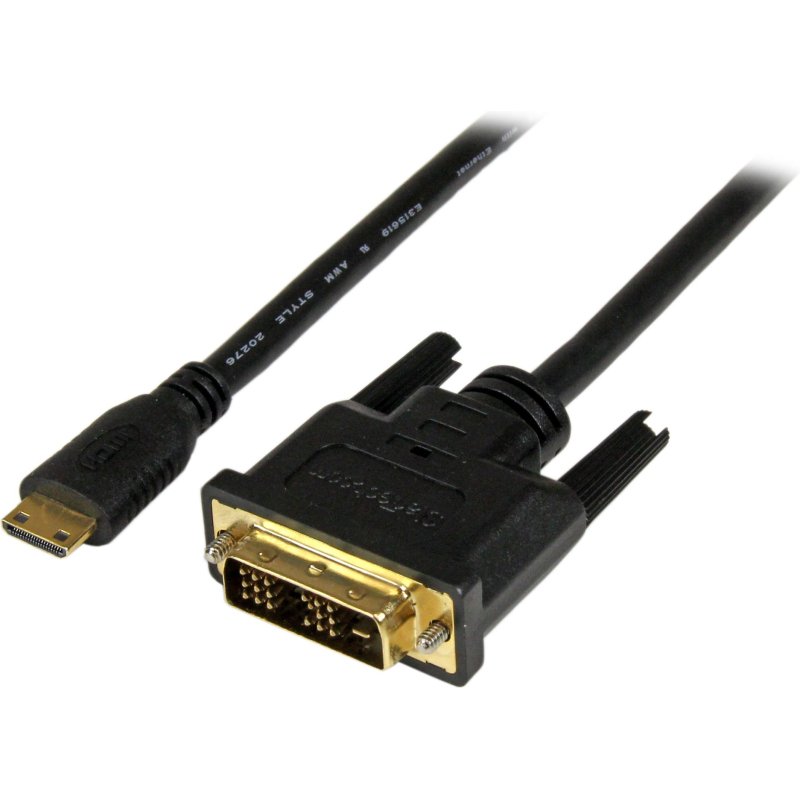 StarTech.com Câble Mini HDMI vers DVI de 2m - Câble DVI-D vers HDMI (1920x1200p) - Mini HDMI Mâle 19 Broches vers DVI-D Mâle - Câble Convertisseur pour Moniteur Numérique M/M