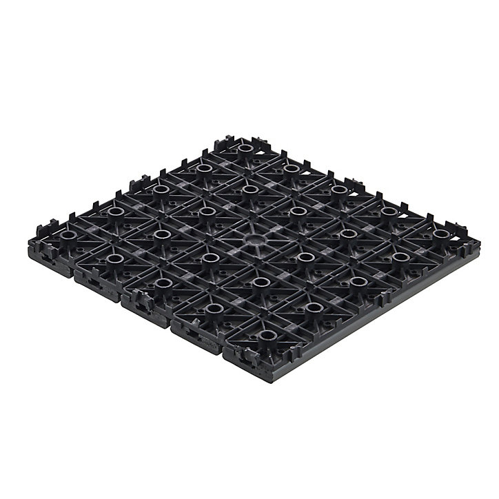 Lot de 4 dalles clipsables composite gris Lempa 30 x 30 cm