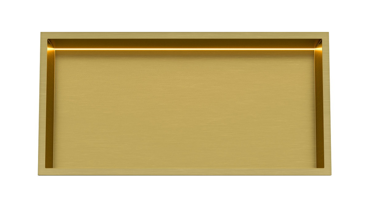 Saniclear Lucio inbouwnis met LED verlichting 60x30cm mat goud