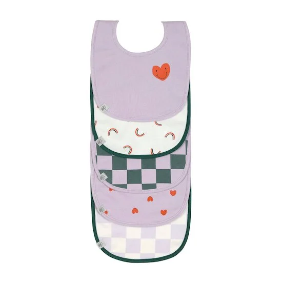 Happy Rascals Lot 5 bavoirs éponges   Cœur Violet        de               Lässig