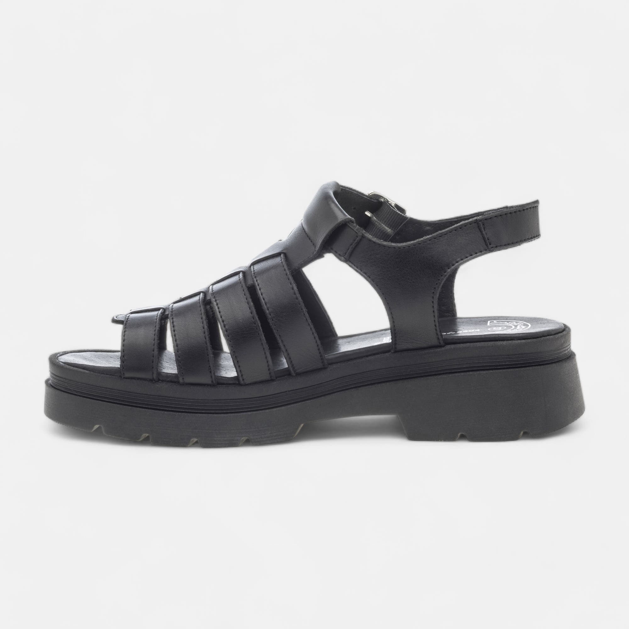Sandales Femme en cuir noir