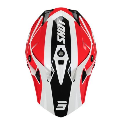 Casque cross Shot PULSE REVENGE - WHITE RED BLACK GLOSSY 2024 - Blanc / Rouge