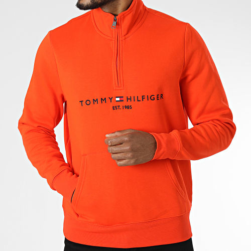 Sweat Col Zippé Logo 0954 Orange