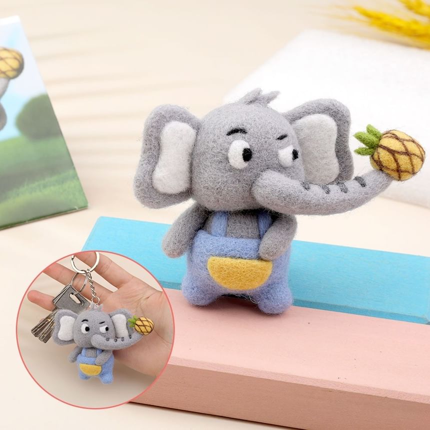 Miumi - Olifant tashanger sleutelhanger DIY naaldviltset