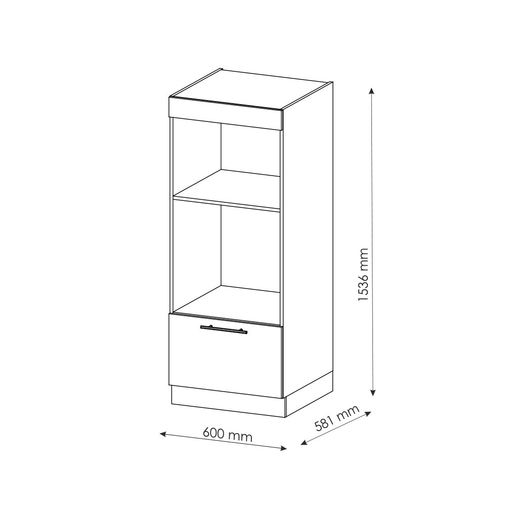 Vicco Mikrowellenumbauschrank Küchenschrank Küchenmöbel Fame-Line Landhaus Anthrazit Grün 60 cm Gold Küche Einbauküche Blende Hochschrank Schublade Mikrowelle Backofen Küchenzeile