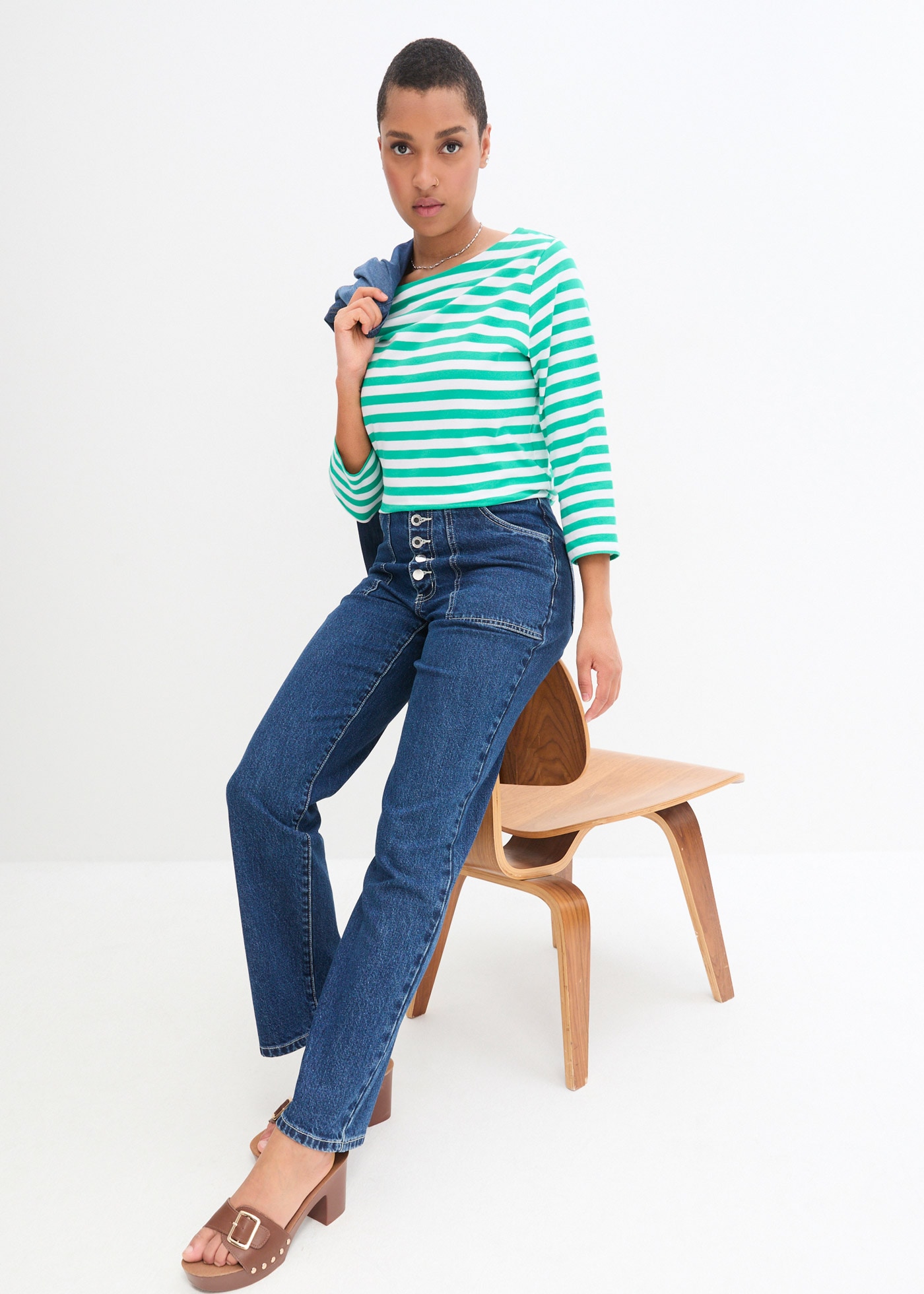bonprix Jeansbluse , Jeanshemd