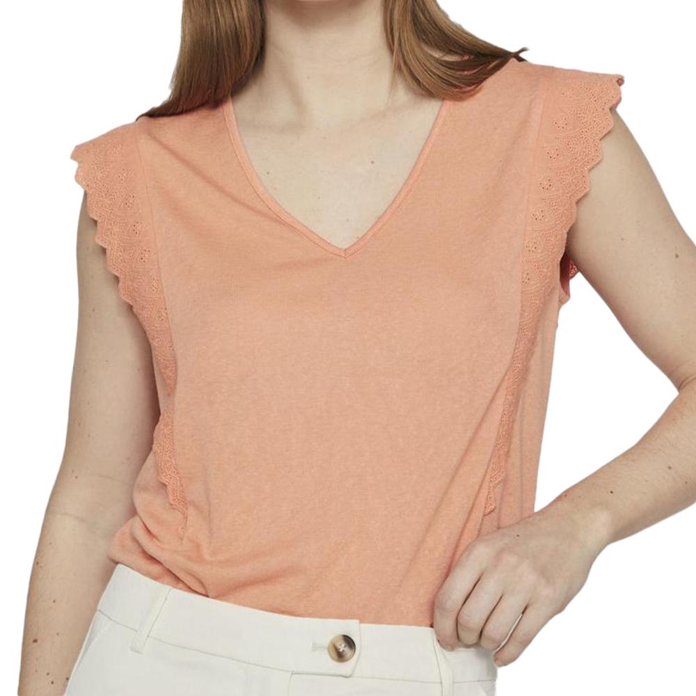 Vila Blouse Orange Femme Vila Miosa