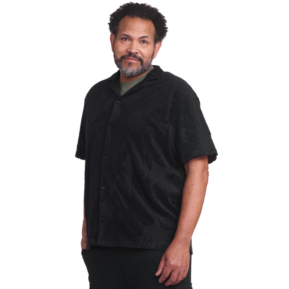 VanVaan Herren Hemd mit Allover-Muster dunkelgrau / schwarz