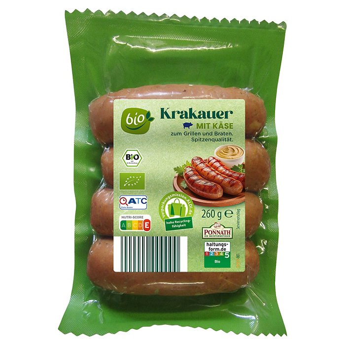 BIO Bio-Käsekrakauer 260 g