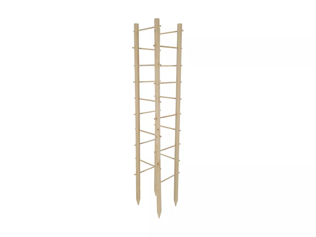 Support en bois de pin pour plantes 4 piquets Tour