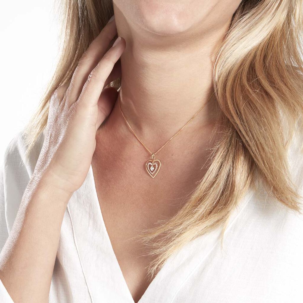 Pendentif Ademe Or Jaune Oxyde De Zirconium