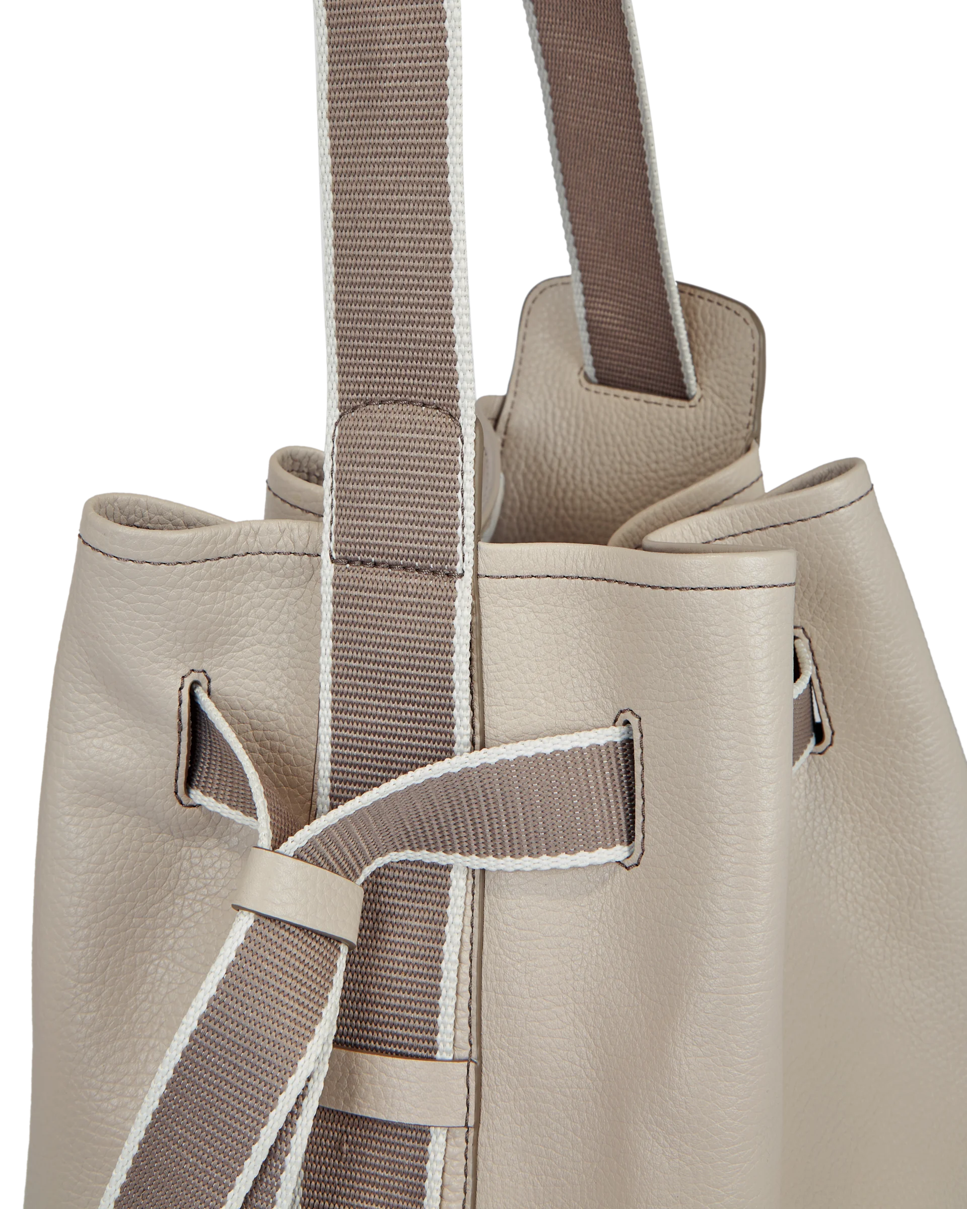ECCO Sail Bag Hobo-Tasche aus Leder Beige 45X36X15 cm
