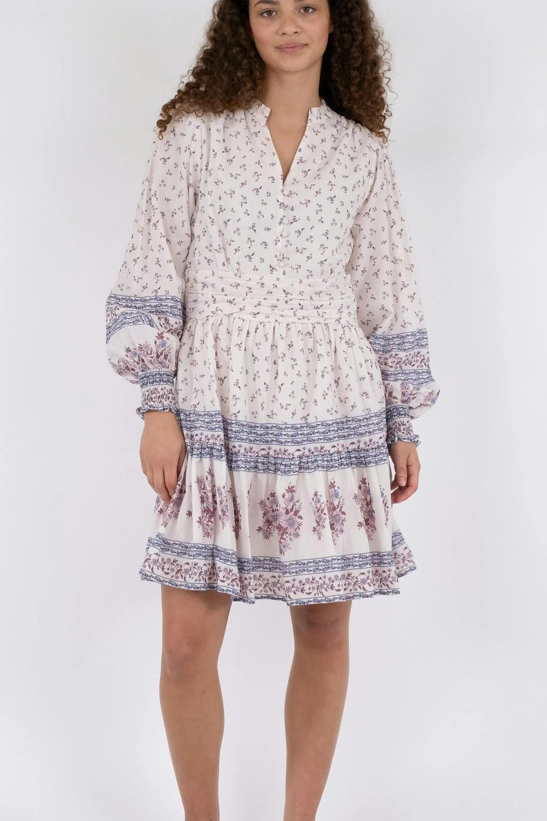 Neo Noir Malti Mini Border Dress ash rose