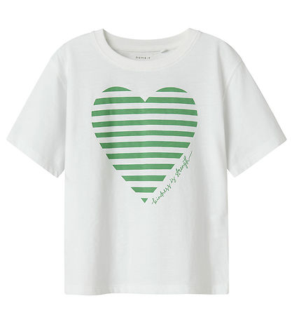 Name It T-Shirt - NkffEsko - Bright White m. Herz
