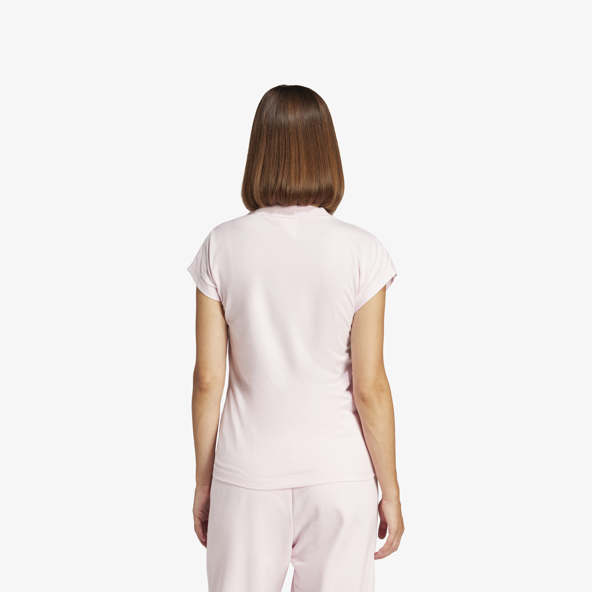 adidas Essentials Linear Cotton T-Shirt Damen T-Shirt rosa