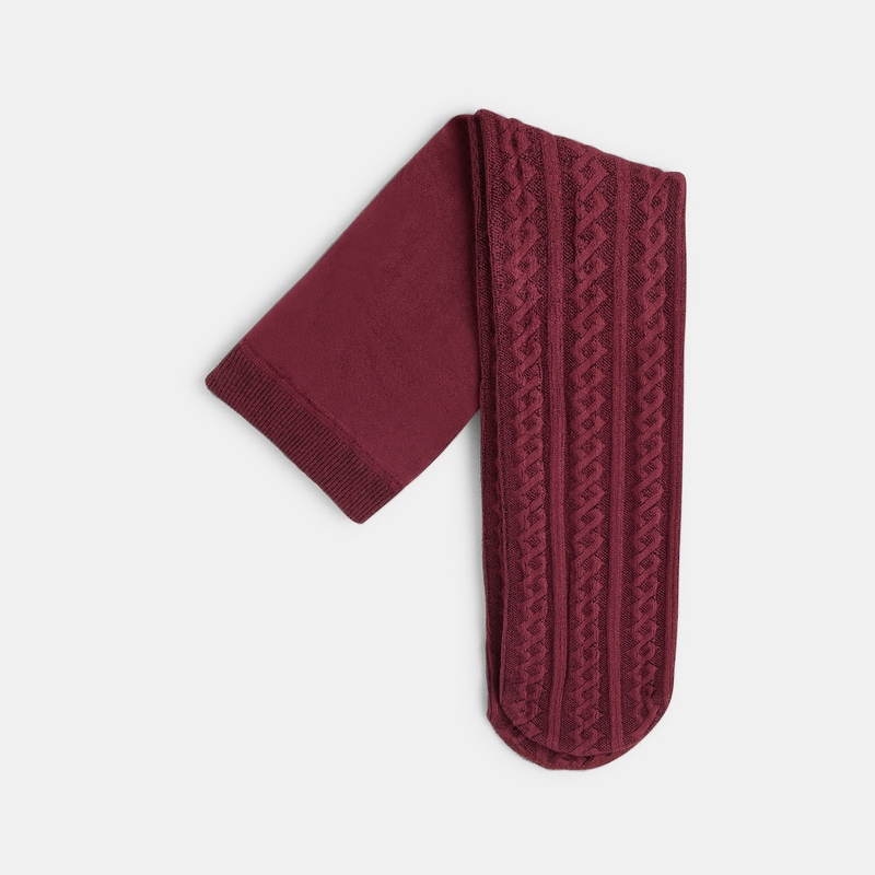 Collants chauds torsadés violets bébé fille