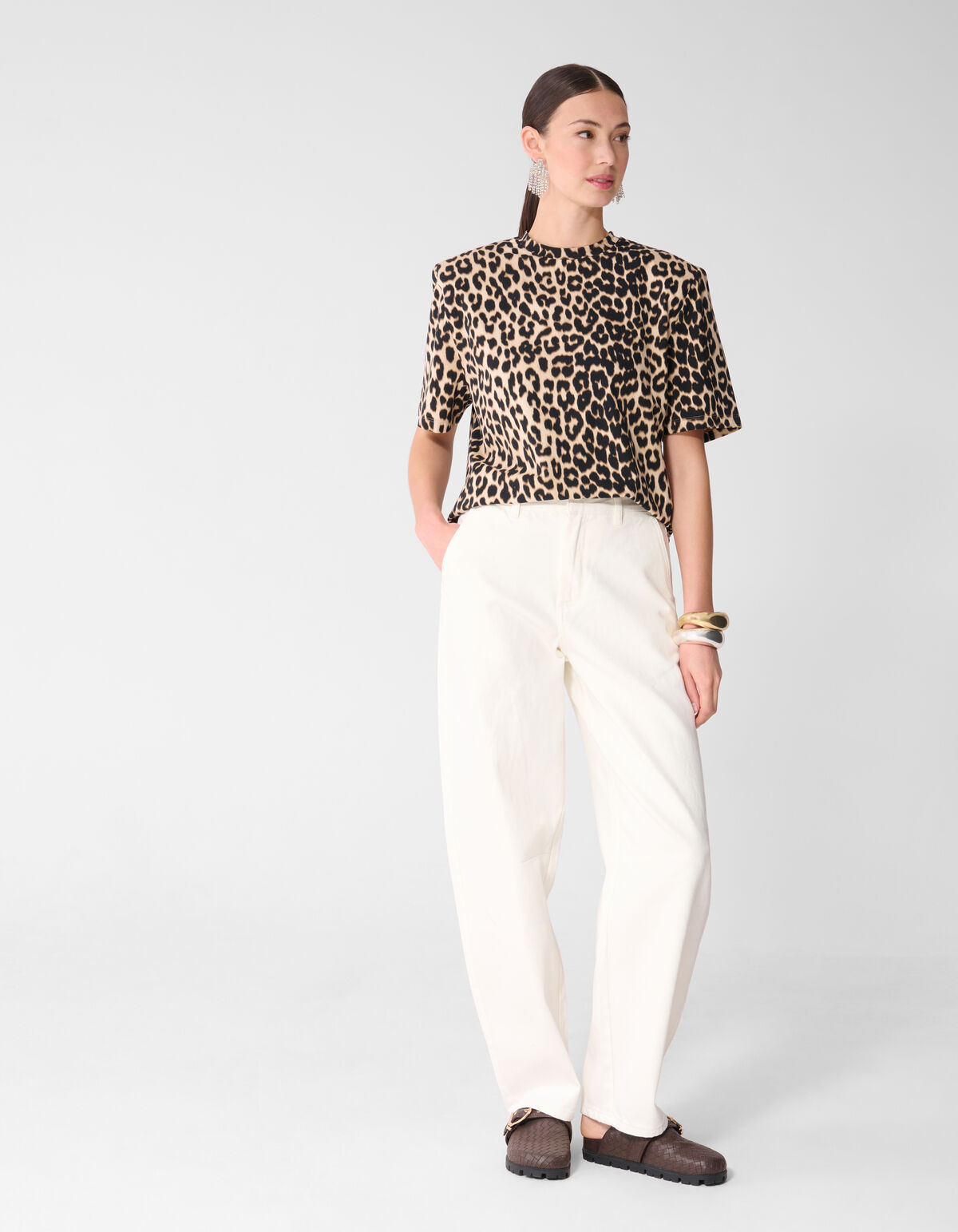 Leopard Padded T-shirt Bruin