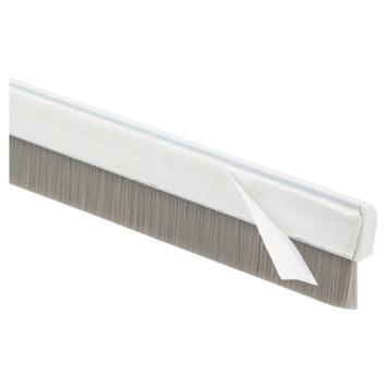 Handson tochtstrip wit aluminium 93 cm met grijze borstel
