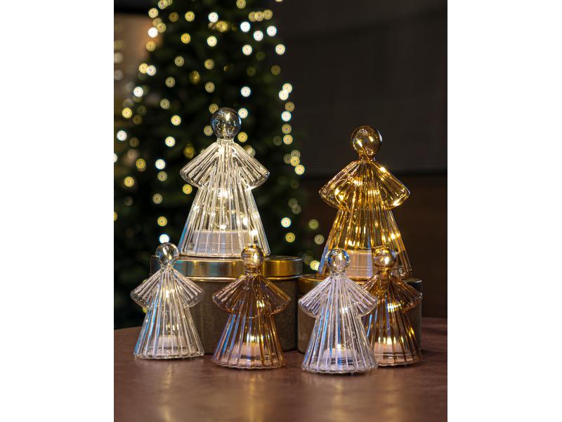 Sirius Tischdeko Albert, Ø 6.5 x H 10.5 cm, Weiss Weihnachtliche LED-Dekoration 2-er Set