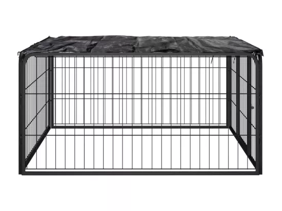 Parc pour chien 4 noire 100 x 100 x 50 cm 02_0043636