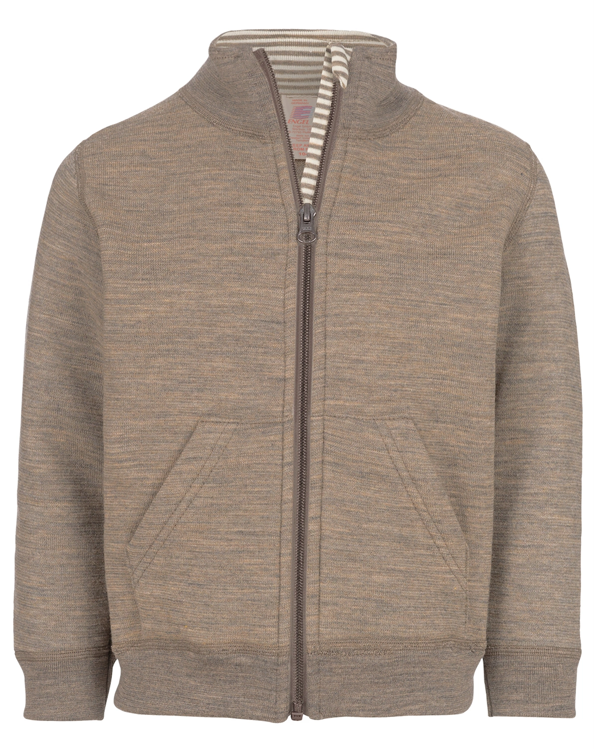 Frottee-Jacke IVN BEST aus Wolle in walnuss melange