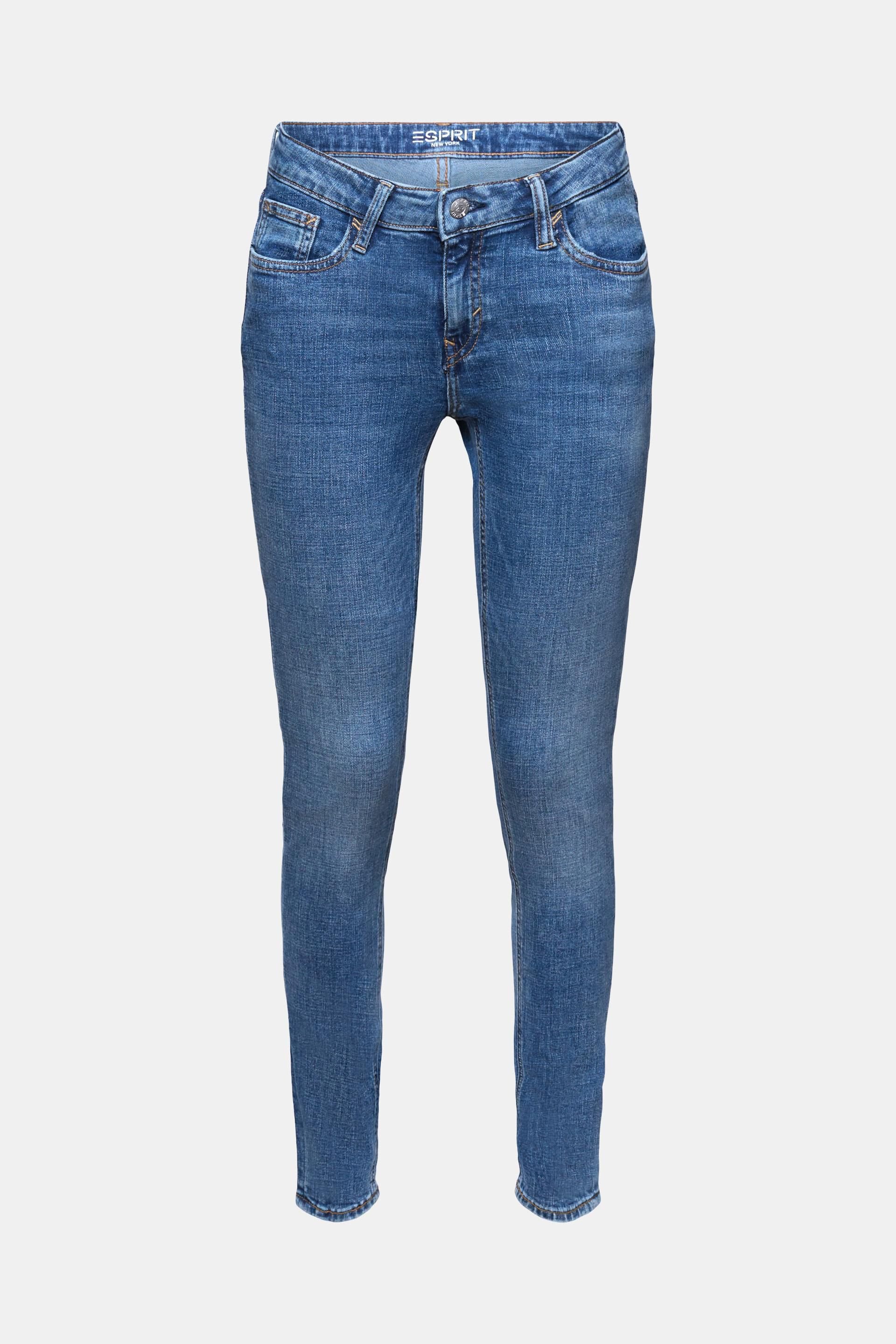 En matière recyclée : jean stretch de coupe Skinny Fit taille mi-haute