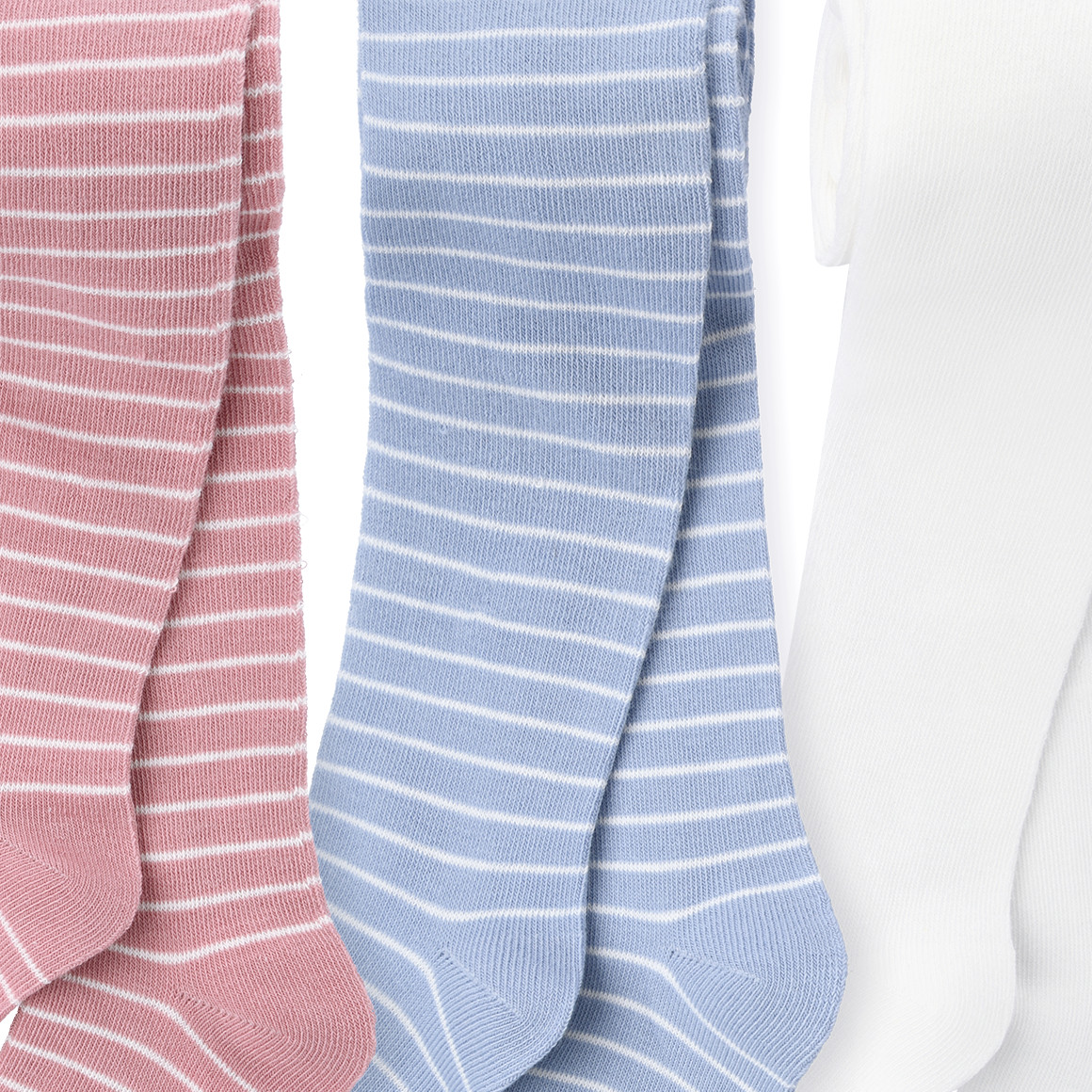 Famy 3 Mädchen Strumpfhosen im Set hellblau / weiss / rosa