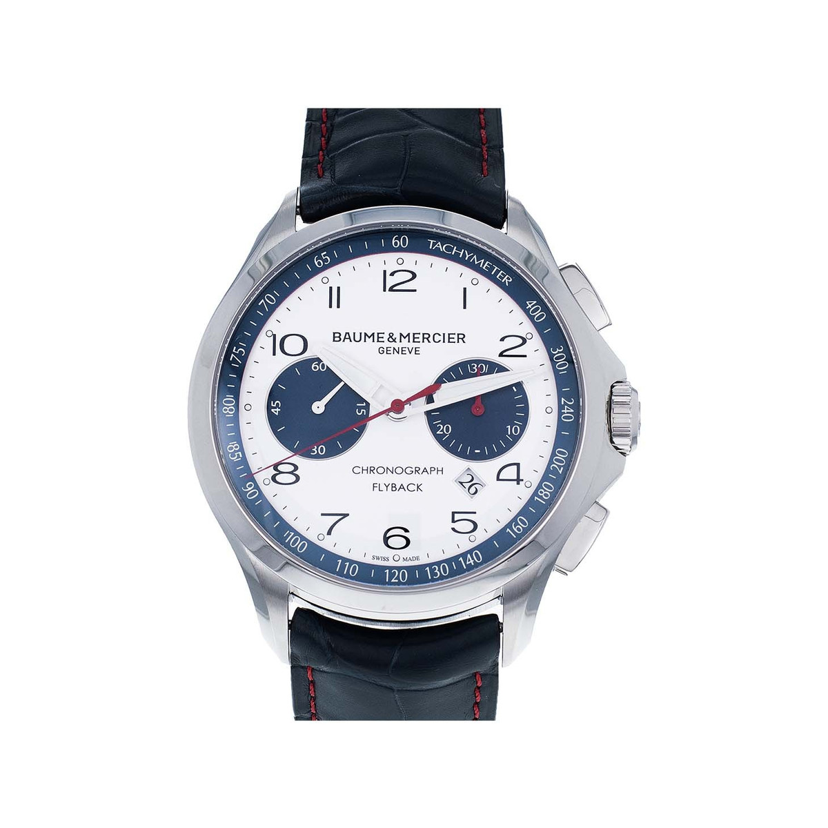 Montre d'occasion Baume et Mercier Clifton homme automatique acier bracelet cuir