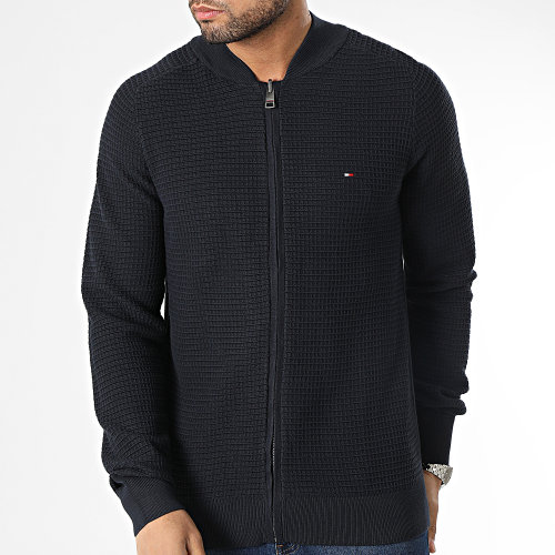 Gilet Zippé Spring Grid Structured Baseball 1033 Bleu Marine