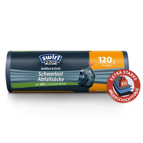 Swirl 120 l Schwerlast-Säcke Profi mit Zugband Reißfest & Dicht