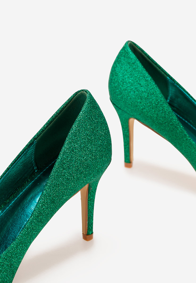 Chaussures à talon fin verts Polina