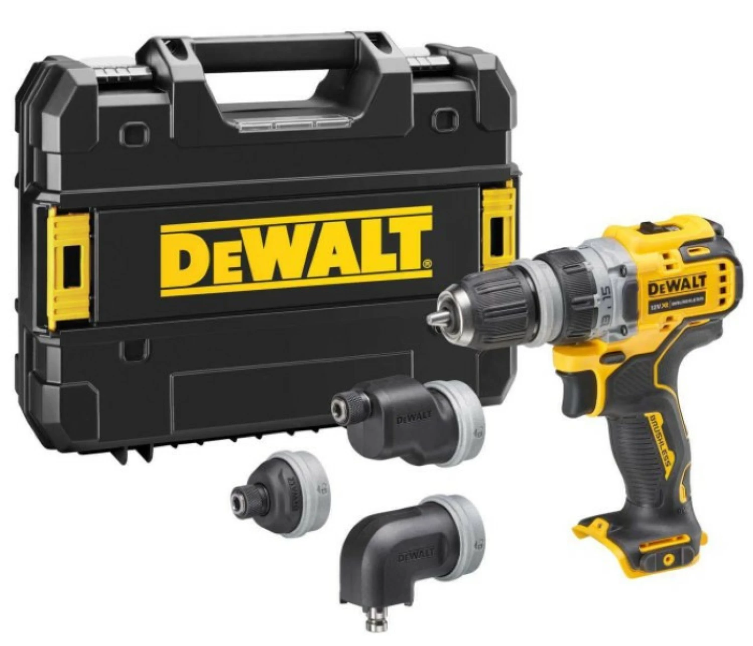 DeWALT DCD703NT 12V Li-ion Accu boormachine body met 4 verwisselbare koppen in TSTAK koffer
