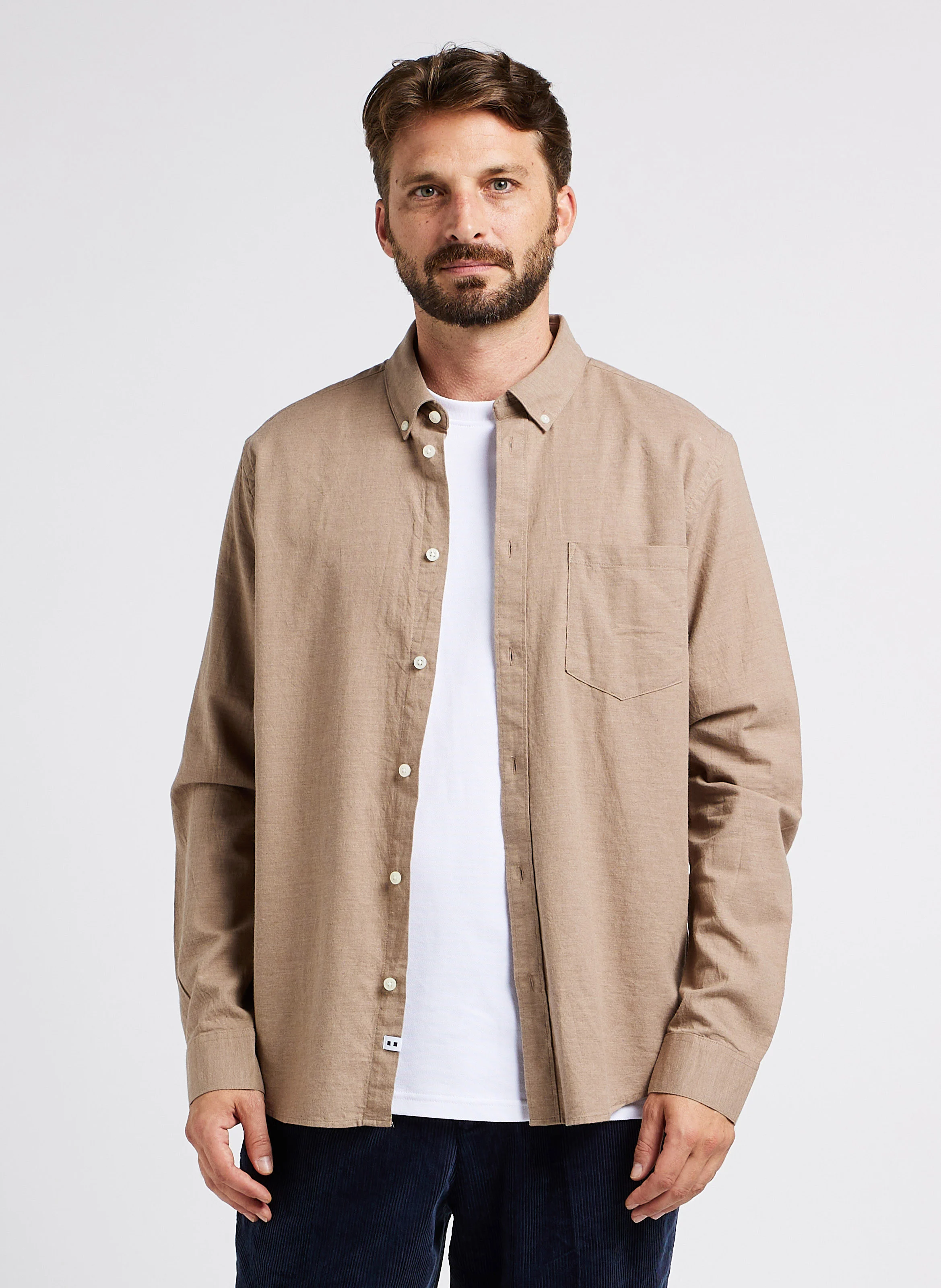 Jay 3.0 - Chemise regular-fit en coton bio | Beige