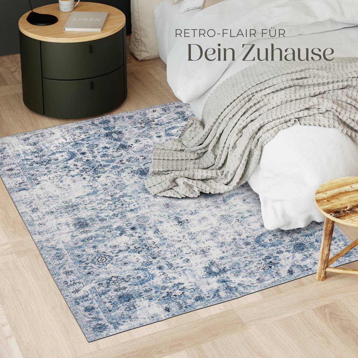 Vintage design vloerkleed tectake Amara, diverse maten, antislip achterkant