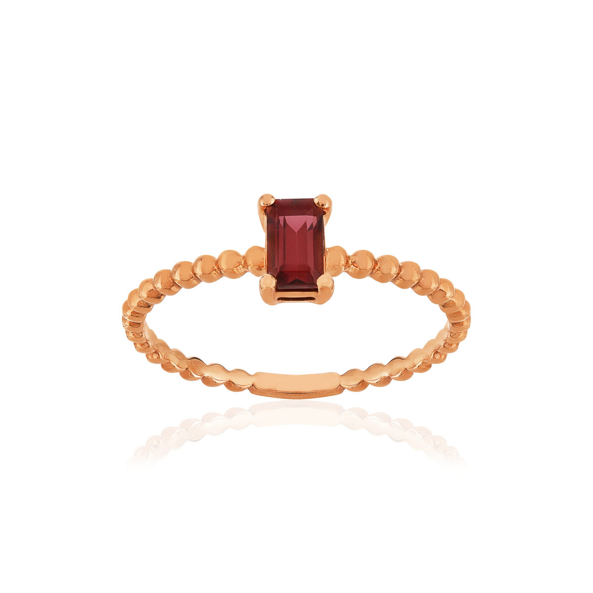 Bague or 375 rose grenat rhodolite