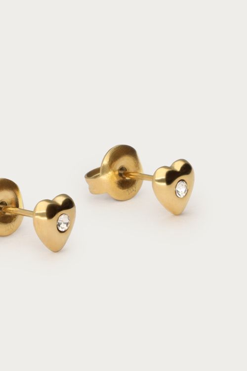 Studs met hartje en strass steen