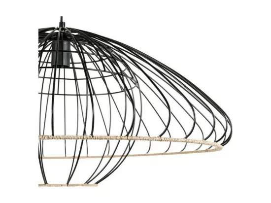 Suspension filaire métal et rotin Neptune - Ostaria