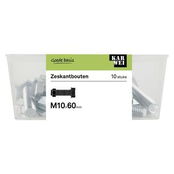 KARWEI zeskantbout voldraad M10x60 mm 10 stuks