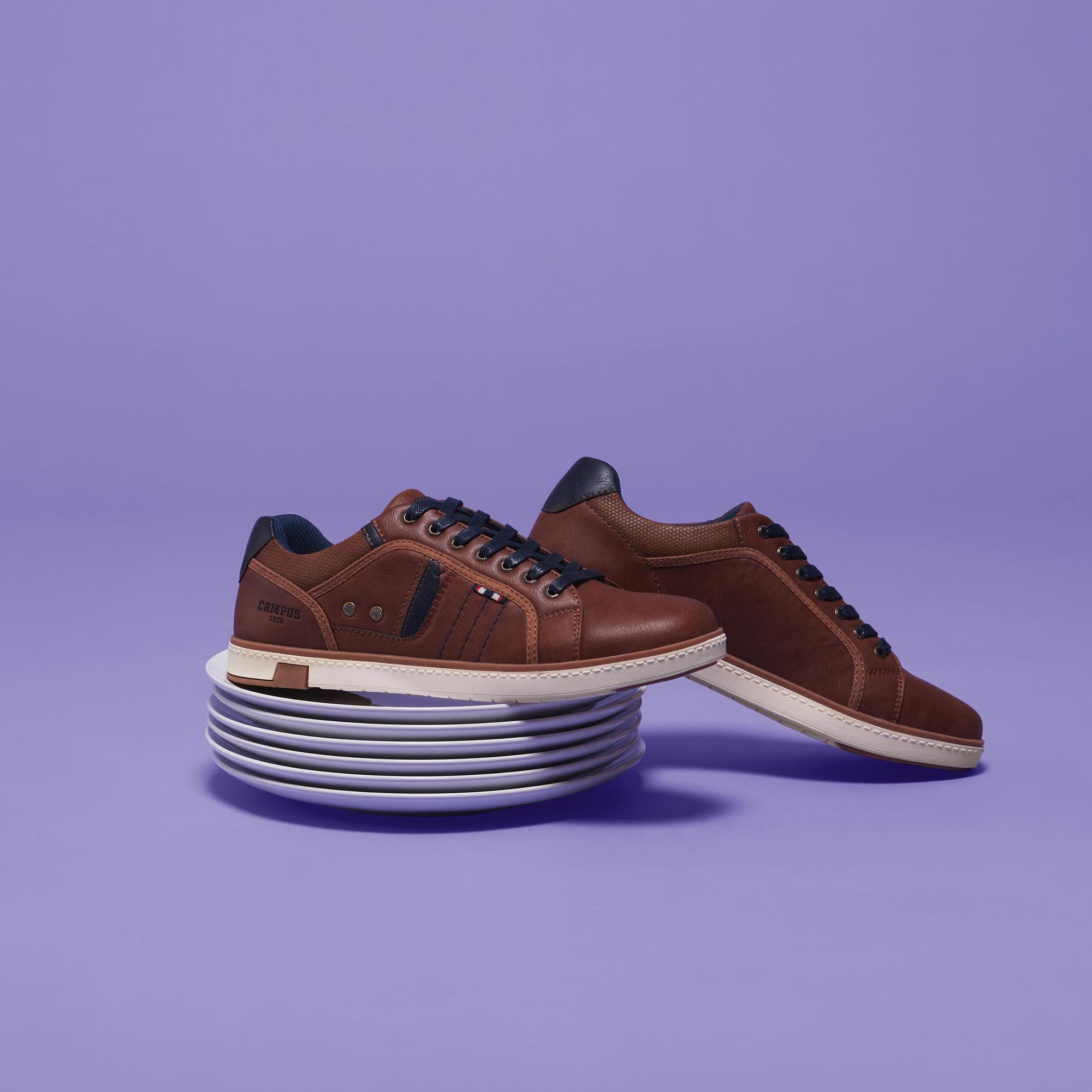 Baskets basses Homme cognac