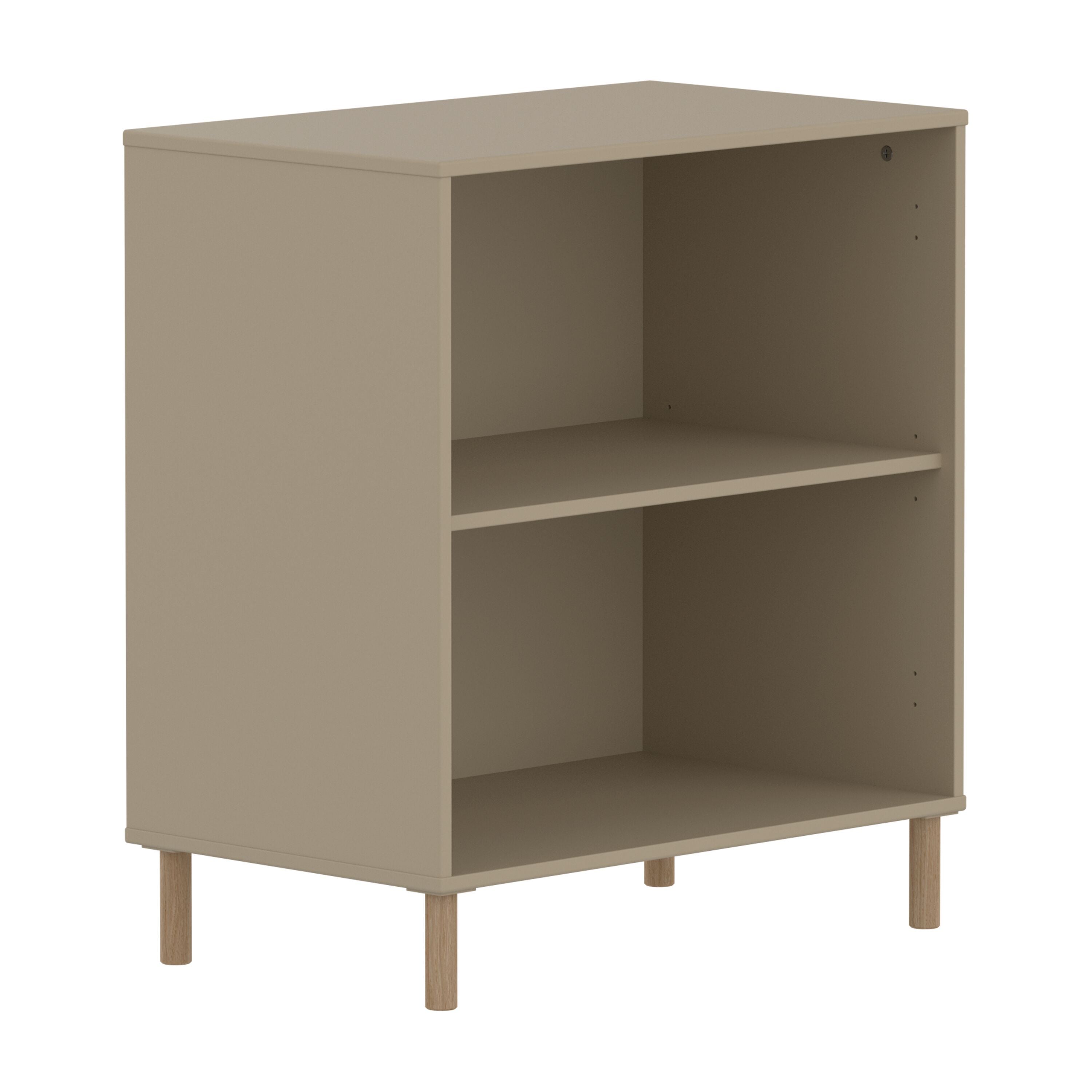 SAGA Regal oat ohne Tür mit oak Füsse - Oat / B: 75.0 cm x T: 45.0 cm x H: 84.0 cm