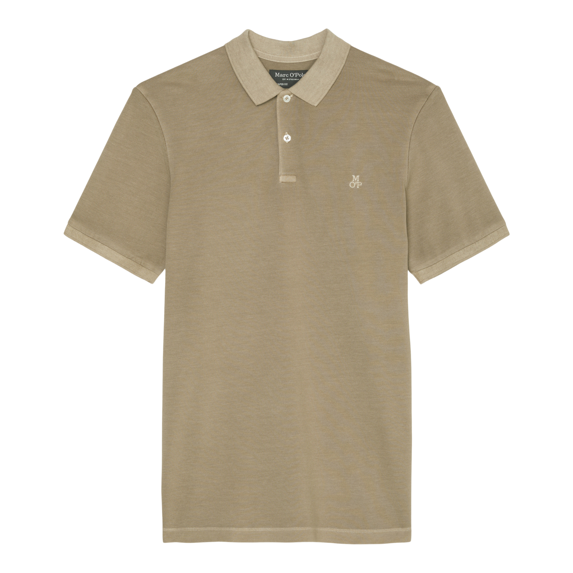 Polo regular-fit en coton bio mélangé | Beige