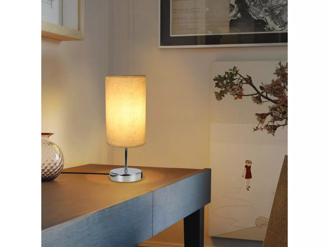 NETTLIFE Lampe de chevet tactile dimmable vintage E27 avec fonction de charge USB LED blanc chaud variable